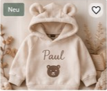 Baby Hoodie mit Name und Bärenohren