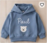 Kinder Hoodie mit Name und Bär