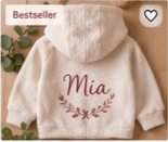 Kinder Hoodie mit Name und Blumen