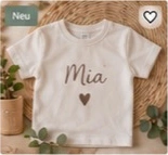 Kinder T-Shirt mit Wunschname und Herz